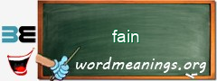 WordMeaning blackboard for fain